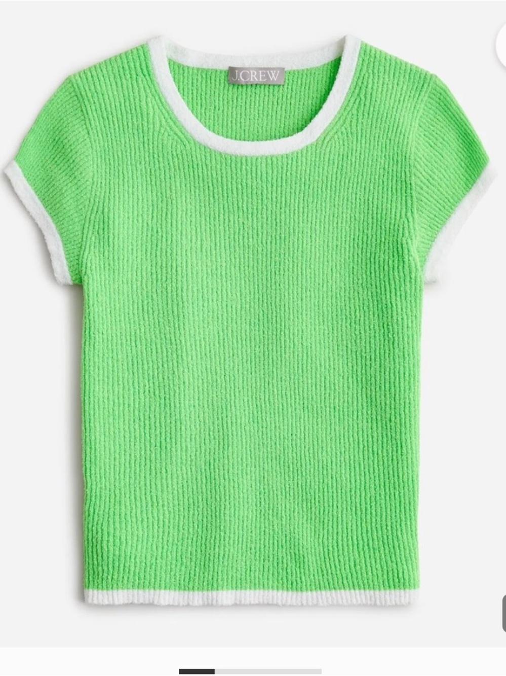 J Crew Ringer Capped Sleeve Sweater T-Shirt NWT